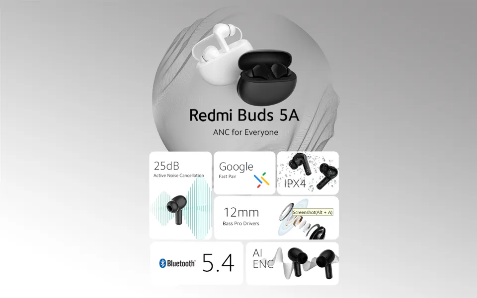 Xiaomi Redmi Buds 5 Active 25dB ANC