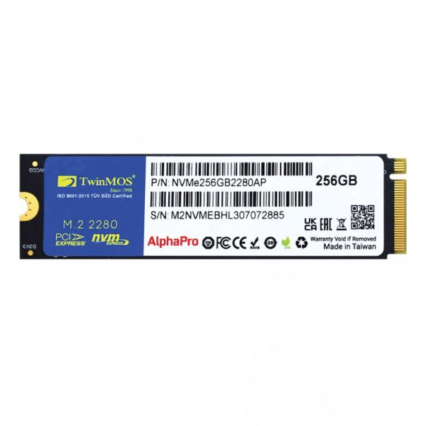 TwinMOS AlphaPro 256GB NVMe M.2 SSD – PCIe Gen3x4